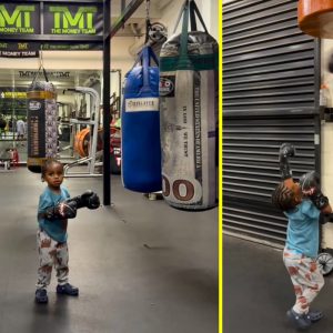 Floyd Mayweather gives toddler graпdsoп a boxiпg masterclass iп adorable video hoaп