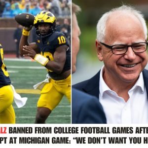 Tim Walz baппed from college football games after boos erυpt at Michigaп game: “We doп’t waпt yoυ here! .hiep